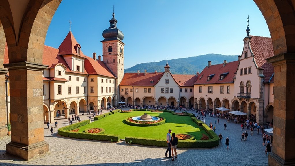 dvorac u središtu povijesnog zelenog gradića