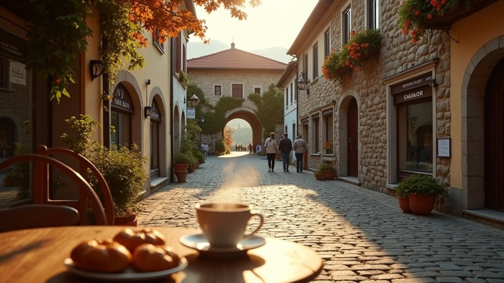umjetnički ispunjen gradić i špilja