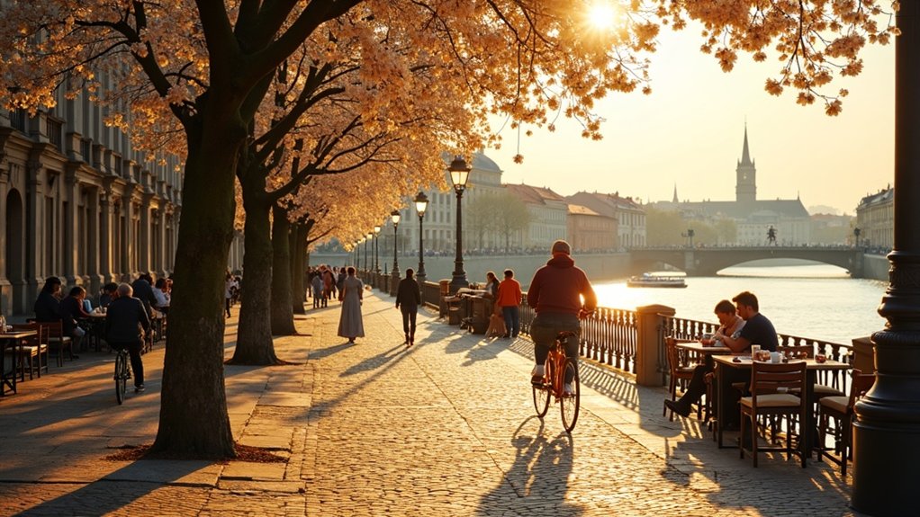 jutra utvrde uz rijeku opuštena večeri