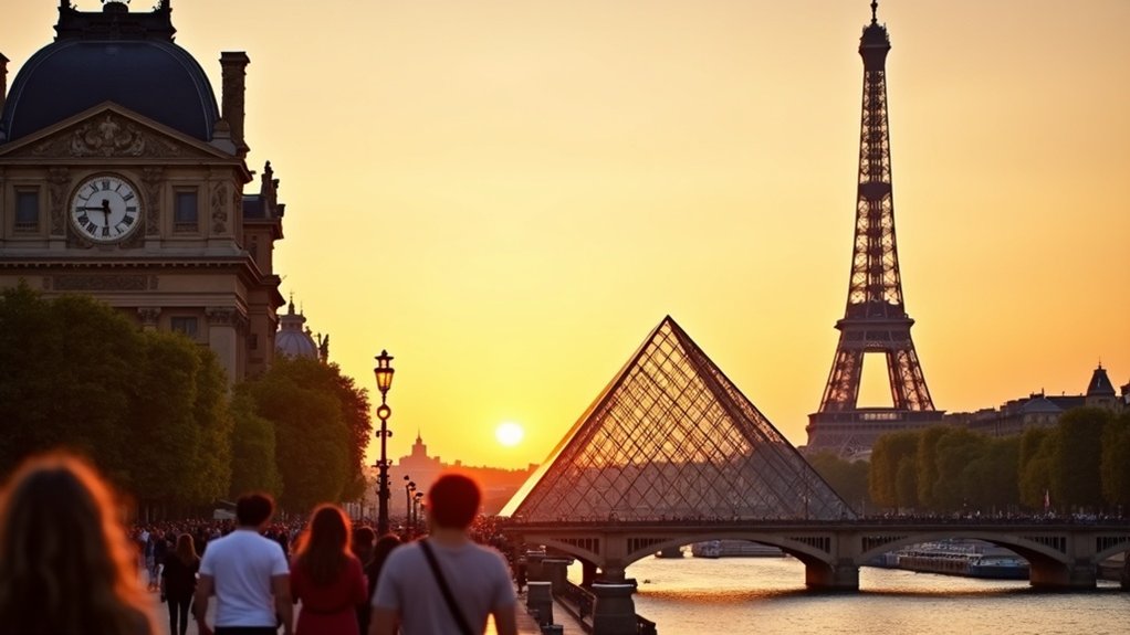 louvre orsay eiffel zalazak sunca