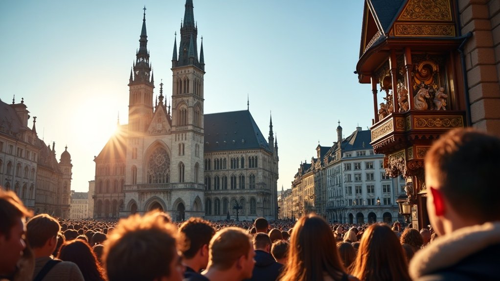 marienplatz povijesna glockenspiel izvedba