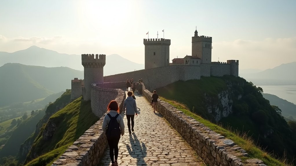 srednjovjekovni tornjevi vjetroviti panoramski prikaz