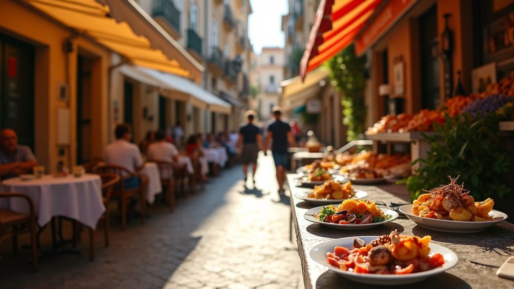 palma s vibrantnim plodovima mora i tapasima