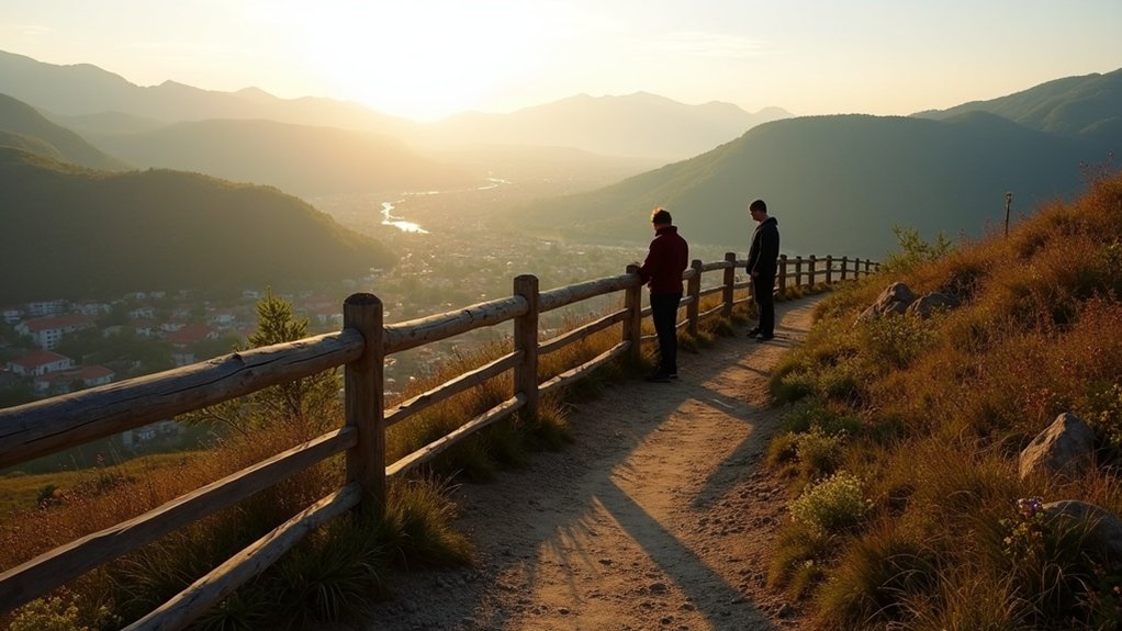 zasjenjene povijesne staze s panoramskim pogledom na brežuljku