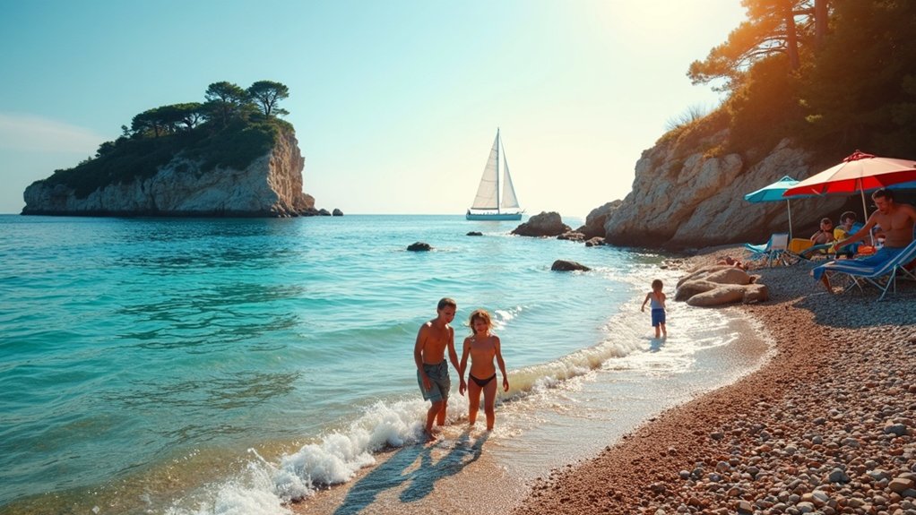 plitke kristalno bistre obiteljske plaže