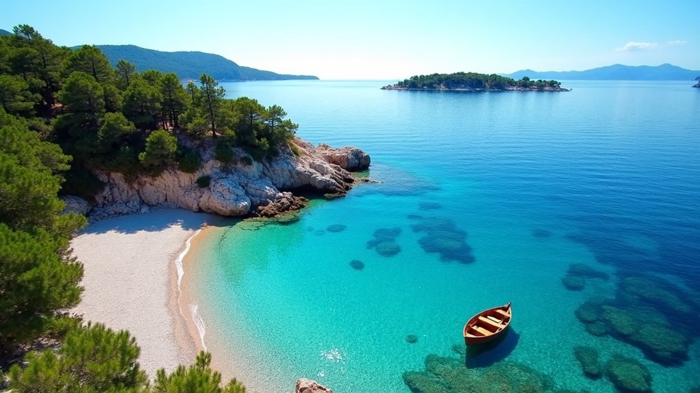 kristalno jasno šljunčana plaža ronjenje