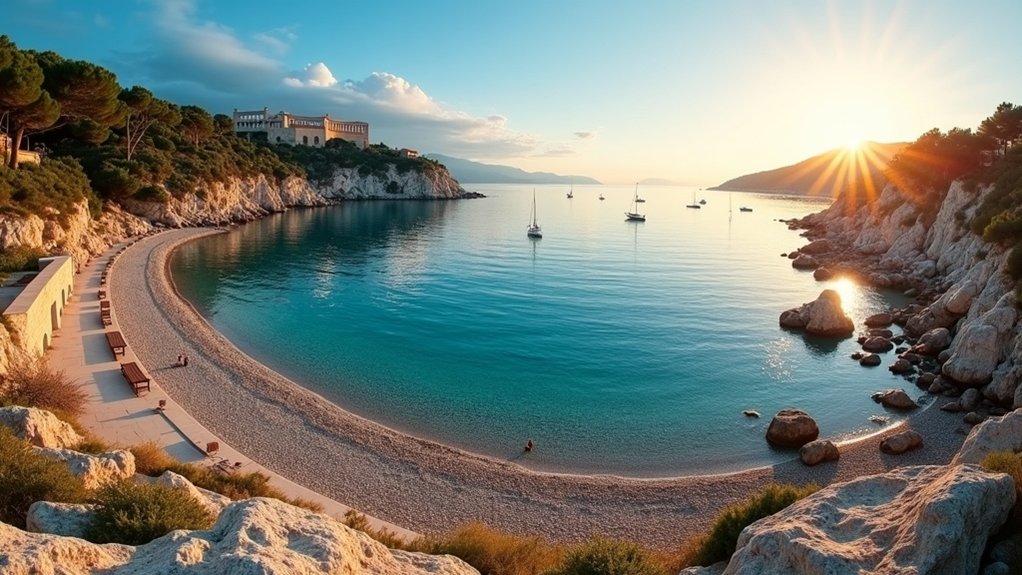 borom zasjenjene raznolike obalne plaže