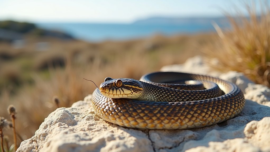 sunčano zagrijane kamenite ruševine staništa
